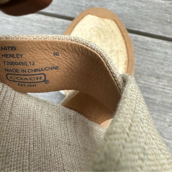 COACH Henley Metallic Canvas Wedges - Picture 6 of 8
